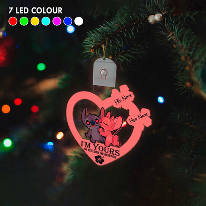 I'm Yours - Personalized Christmas Ohana Shaped Led Acrylic Ornament