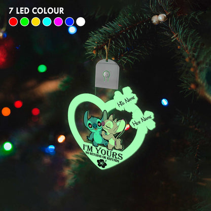 I'm Yours - Personalized Christmas Ohana Shaped Led Acrylic Ornament