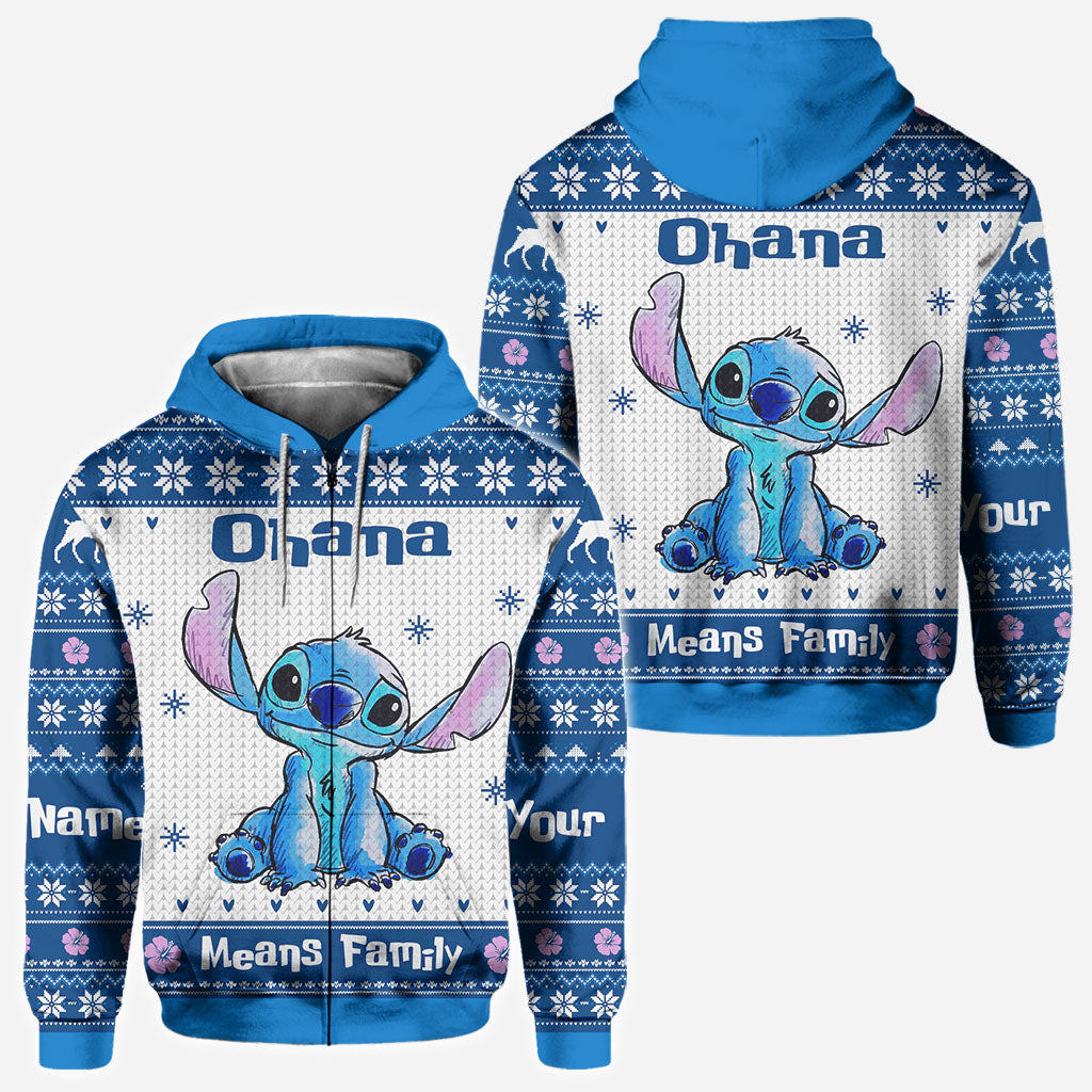 Ohana Means Family - Personalized Christmas Ohana All Over T-shirt and All Over T-shirt and Hoodie