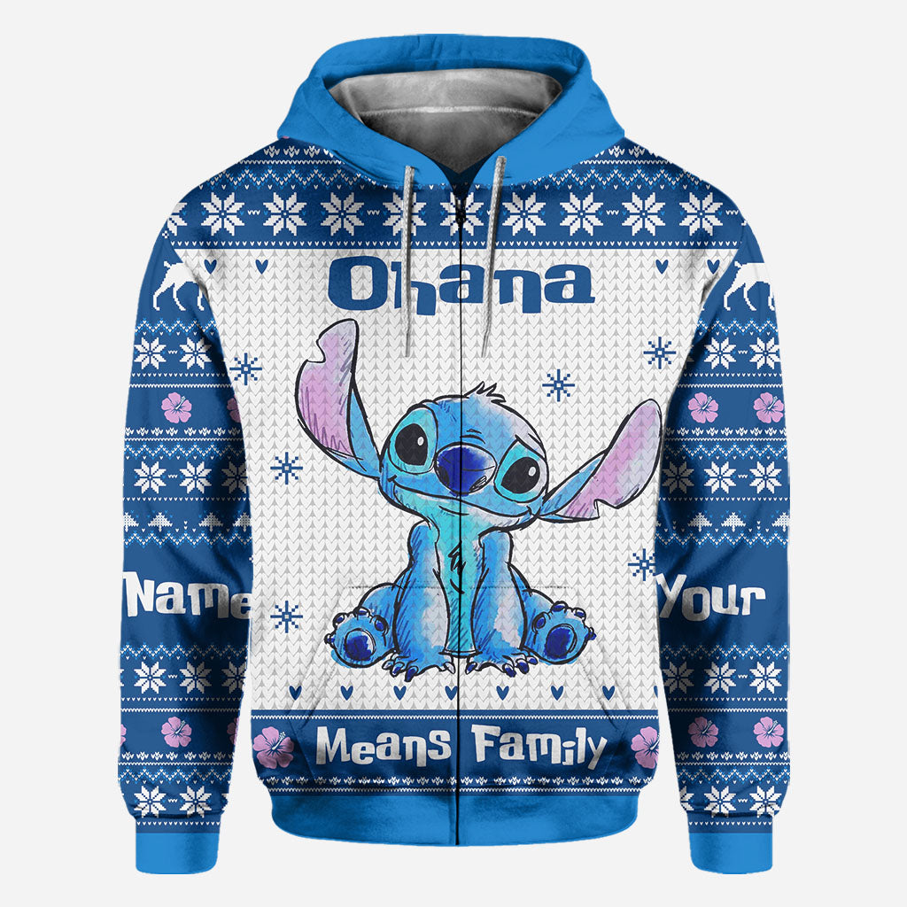 Ohana Means Family - Personalized Christmas Ohana All Over T-shirt and All Over T-shirt and Hoodie