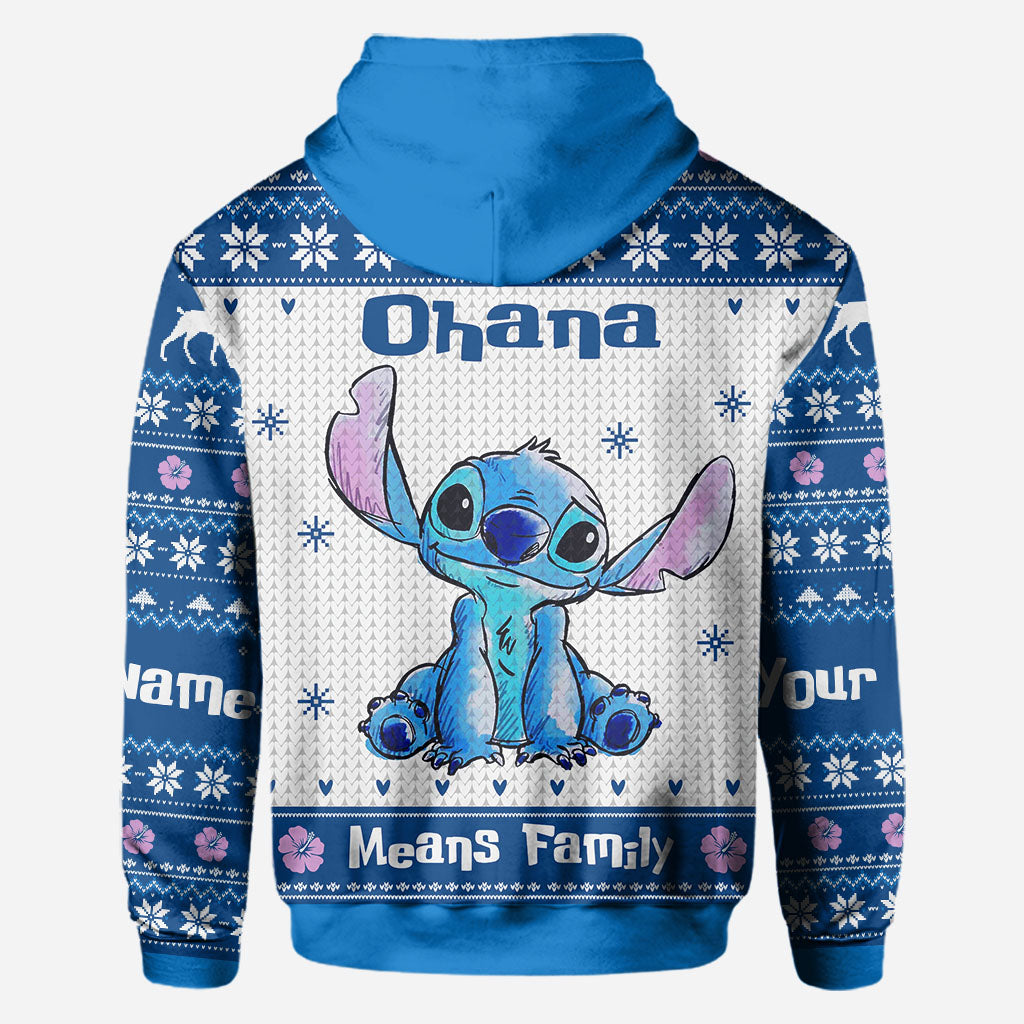 Ohana Means Family - Personalized Christmas Ohana All Over T-shirt and All Over T-shirt and Hoodie