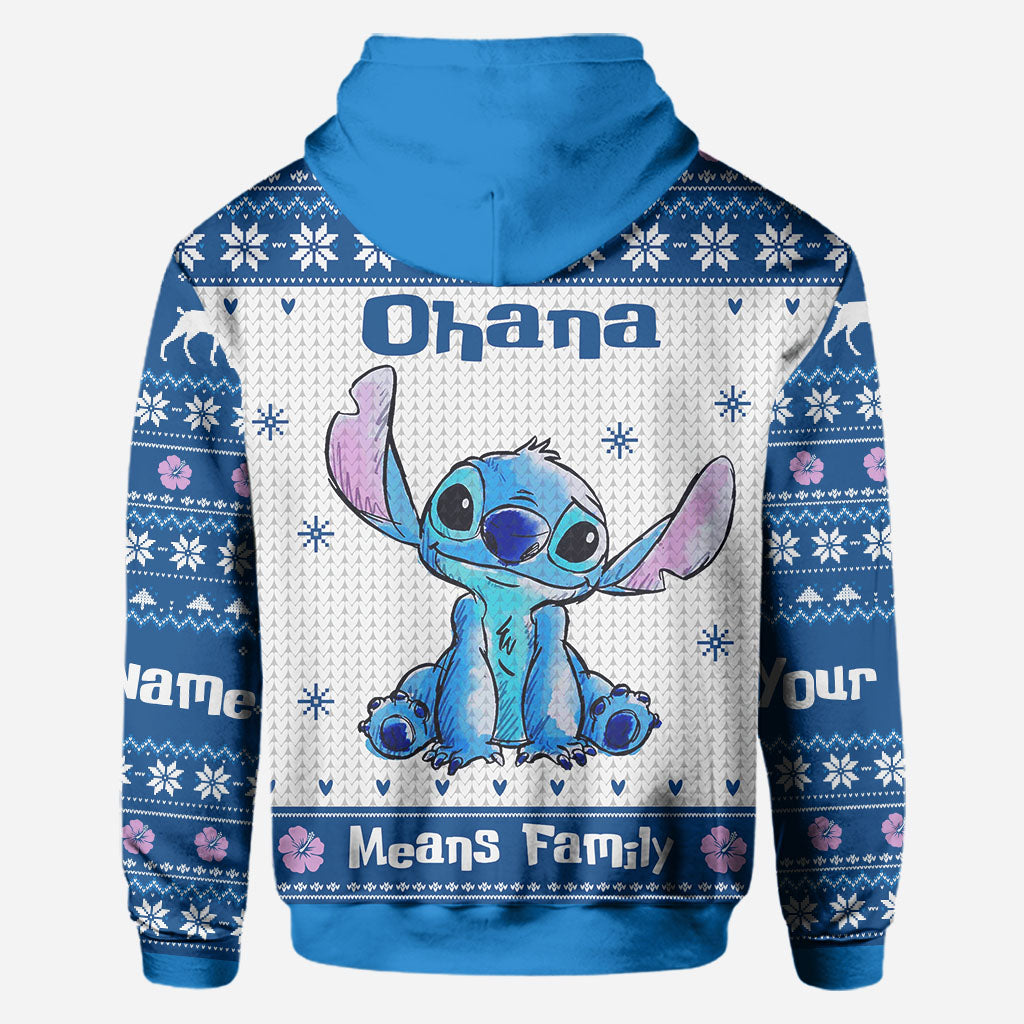 Ohana Means Family - Personalized Christmas Ohana All Over T-shirt and All Over T-shirt and Hoodie