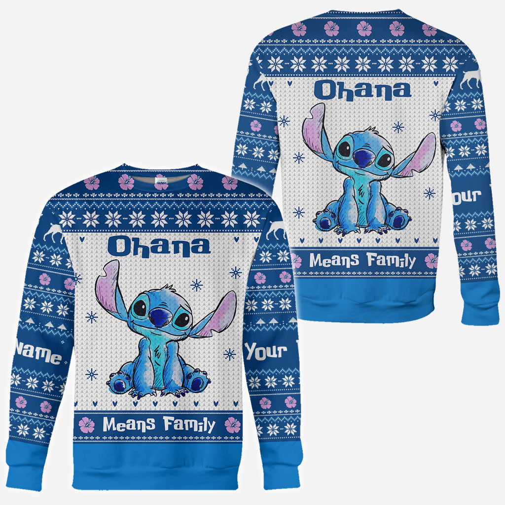 Ohana Means Family - Personalized Christmas Ohana All Over T-shirt and All Over T-shirt and Hoodie