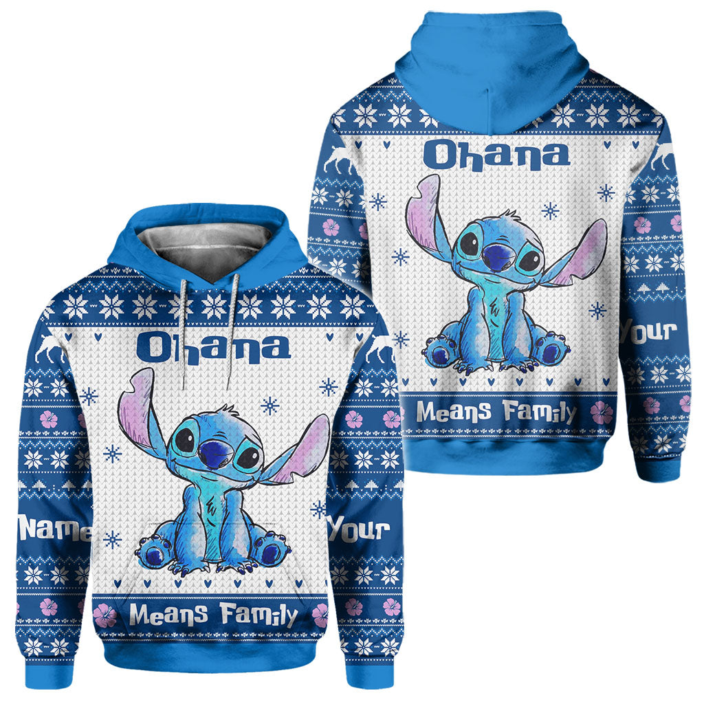 Ohana Means Family - Personalized Christmas Ohana All Over T-shirt and All Over T-shirt and Hoodie