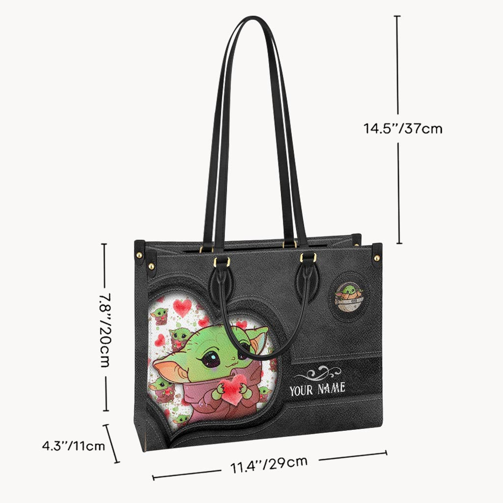 Too Cute I Am - Personalized The Force Leather Handbag