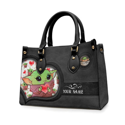 Too Cute I Am - Personalized The Force Leather Handbag