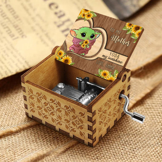 You Are My Sunshine - Personalized Mother's Day The Force Hand Crank Music Box