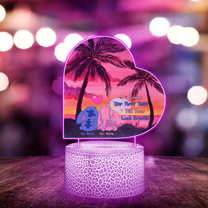 You Are My Ohana - Personalized Couple Shaped Plaque Light Base