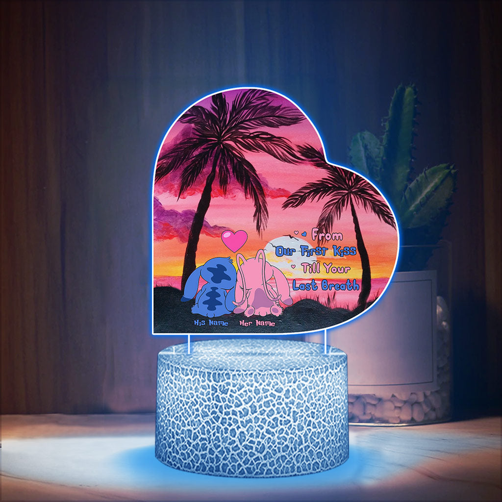 You Are My Ohana - Personalized Couple Shaped Plaque Light Base