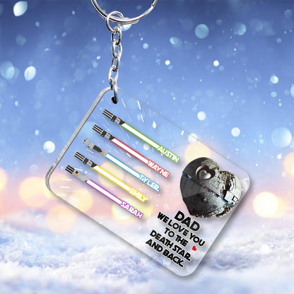 We Love You To The Death Star And Back - Personalized The Force Transparent Keychain