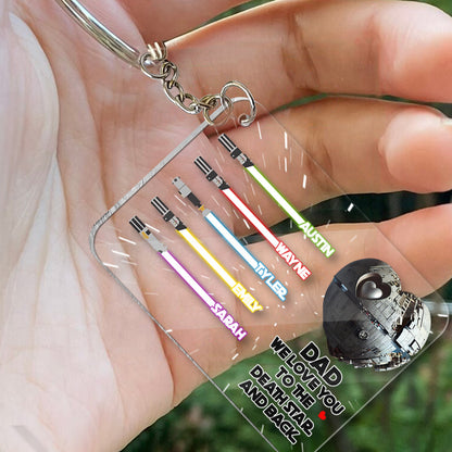 We Love You To The Death Star And Back - Personalized The Force Transparent Keychain