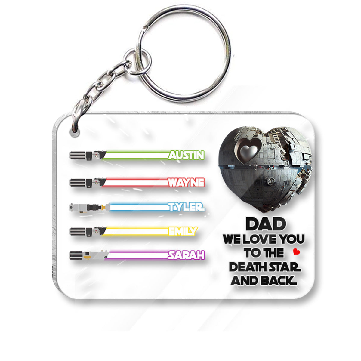 We Love You To The Death Star And Back - Personalized The Force Transparent Keychain