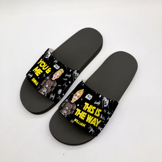 You & Me This Is The Way Personalized The Force Slide Sandals