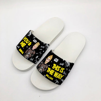 You & Me This Is The Way Personalized The Force Slide Sandals