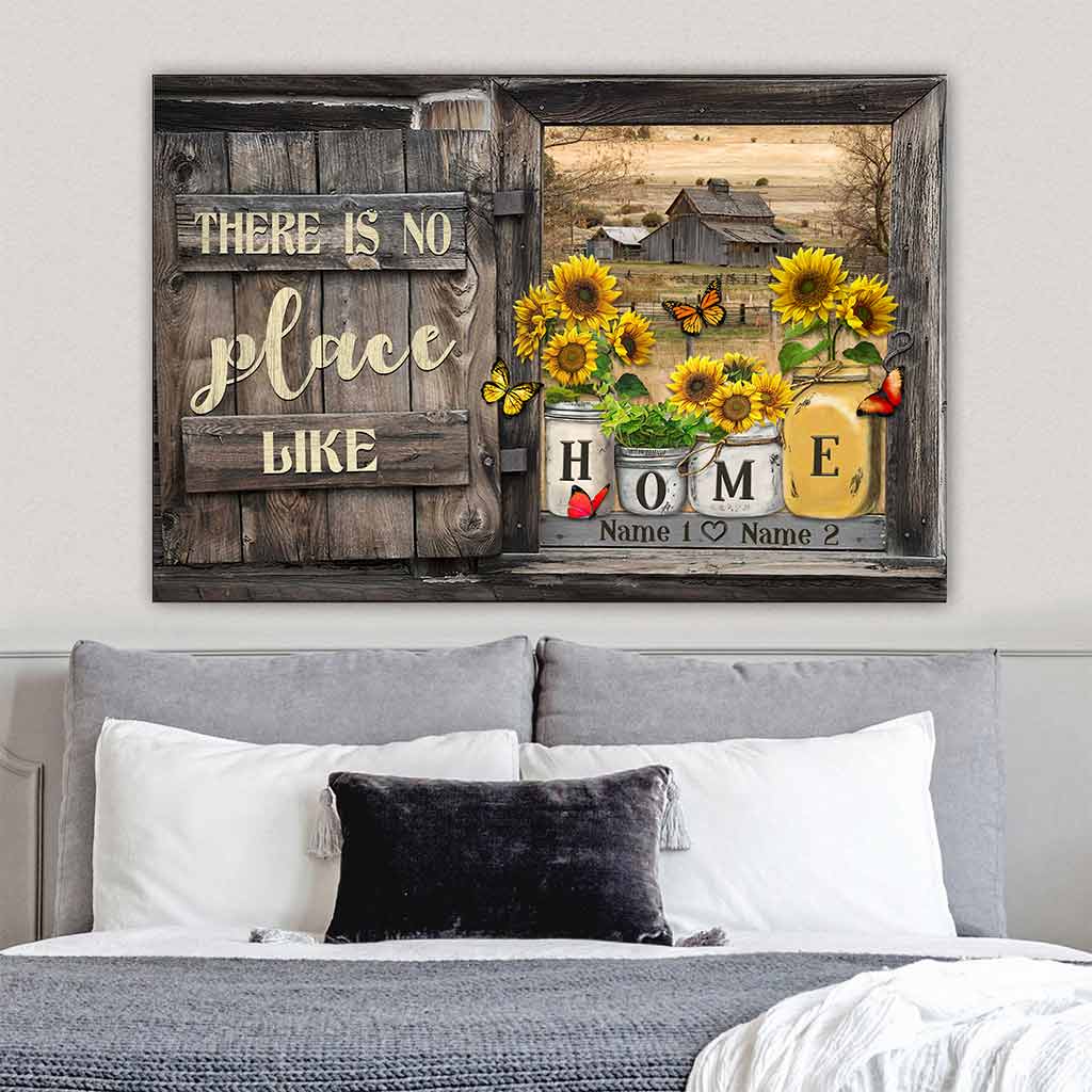 There Is No Place Like Home - Sunflower Personalized Poster