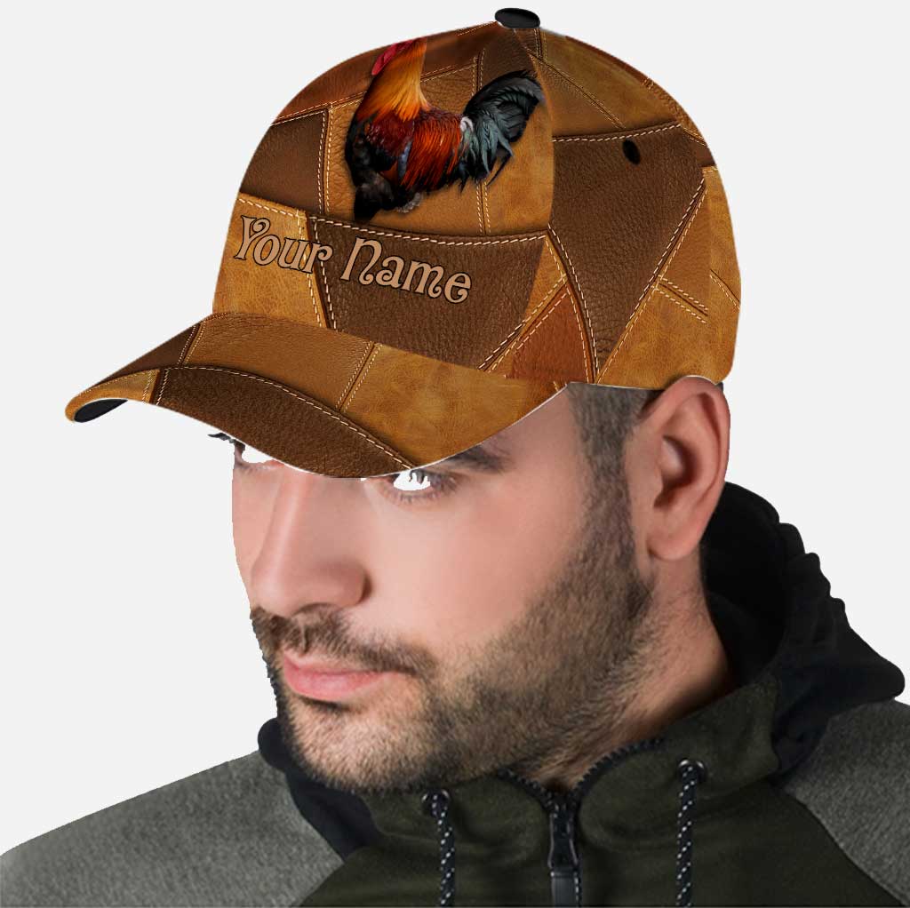 Chicken Whisperer Personalized Leather Pattern Print Cap