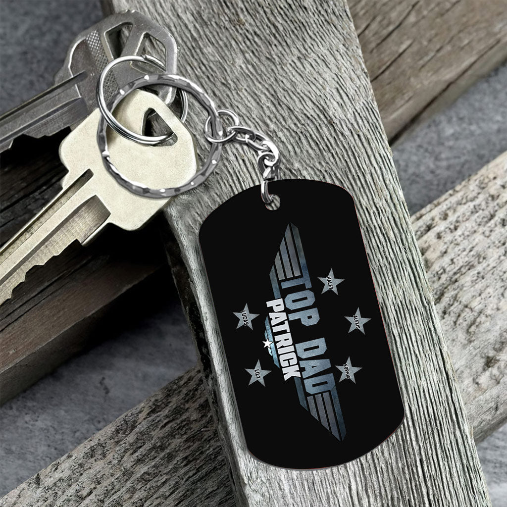 Top Dad - Personalized Stainless Steel Keychain