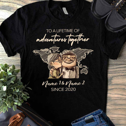 To A Lifetime Of Adventures Together - Personalized Couple Travelling T-shirt and Hoodie