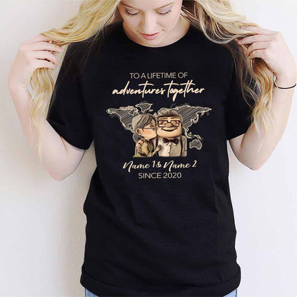 To A Lifetime Of Adventures Together - Personalized Couple Travelling T-shirt and Hoodie