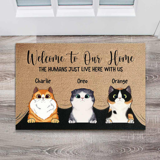 Welcome To Our Home - Personalized Cat Doormat