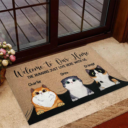 Welcome To Our Home - Personalized Cat Doormat