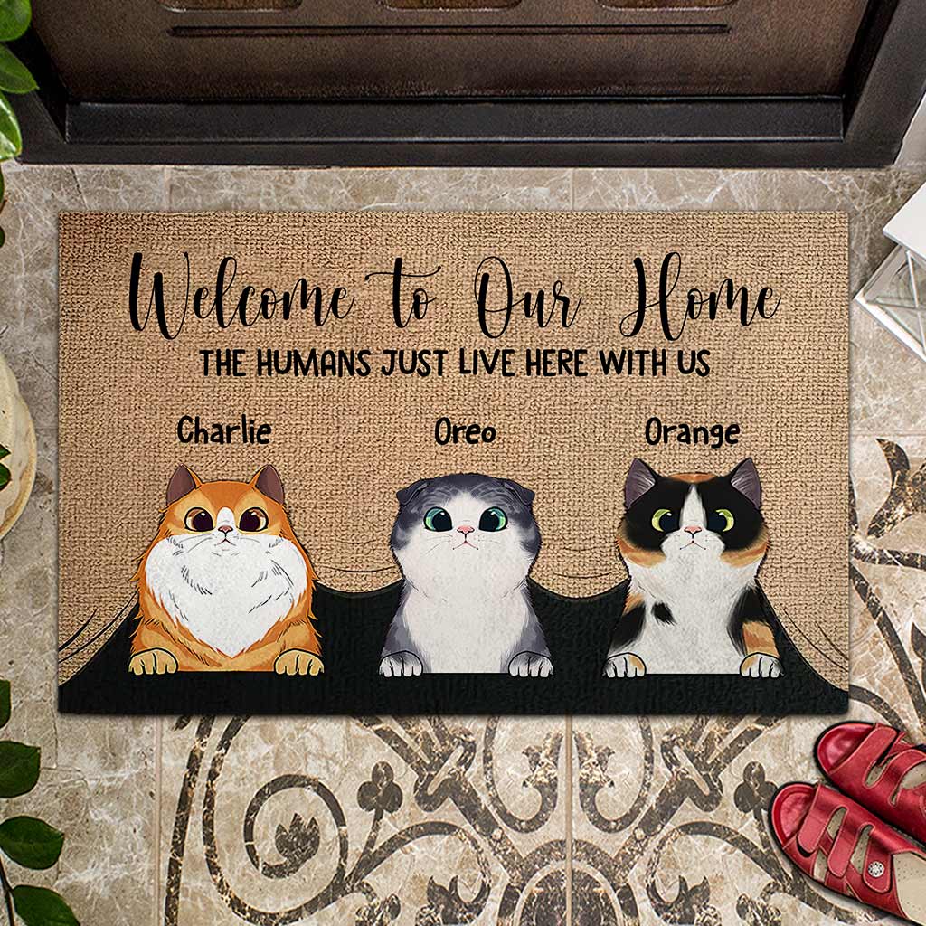 Welcome To Our Home - Personalized Cat Doormat