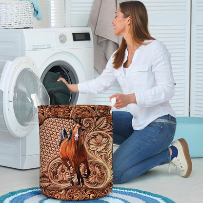 Western Horse - Horse Riding Lover - Horse Owner Laundry Basket 0921