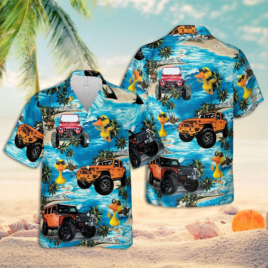 Aloha Ducks Car Hawaiian Shirt 0523