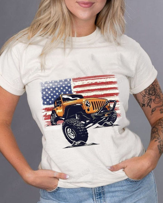 American Flag Car T-shirt & Hoodie 0224