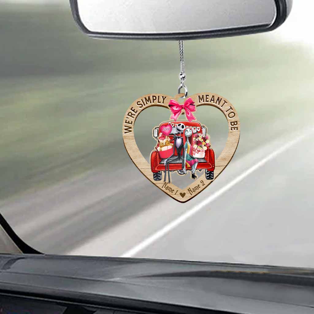 We're Simply Meant To Be - Personalized Nightmare Couple Car Ornament (Printed On Both Sides)