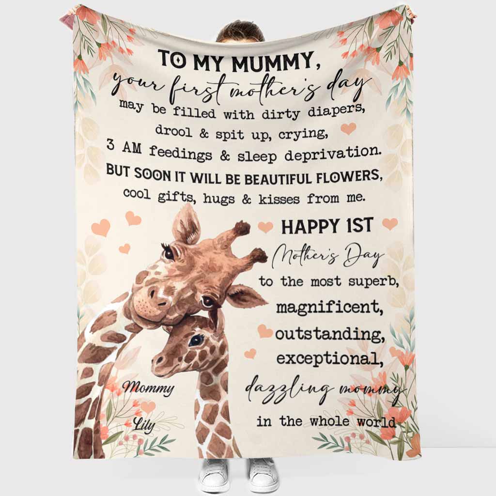 To My Mummy On Your 1st Mother's Day - Personalized Mother's Day Blanket