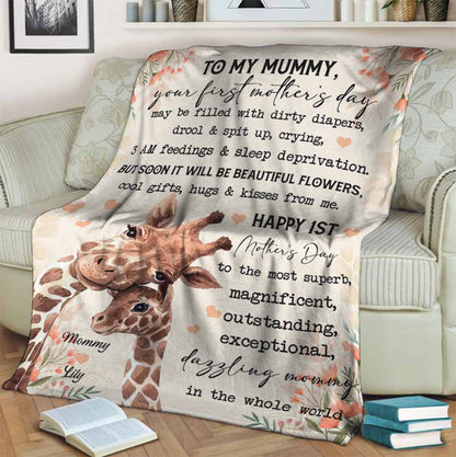 To My Mummy On Your 1st Mother's Day - Personalized Mother's Day Blanket