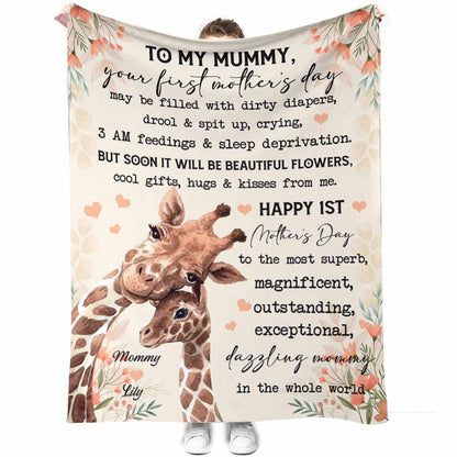 To My Mummy On Your 1st Mother's Day - Personalized Mother's Day Blanket