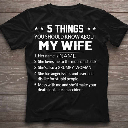 5 Things - Husband And Wife Personalized T-shirt And Hoodie 072021