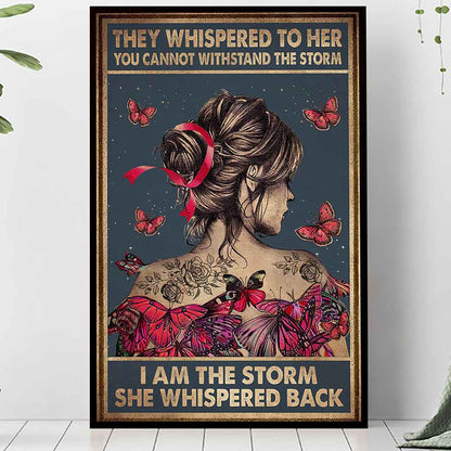 They Whispered To Her You Cannot Withstand  - Breast Cancer Awareness Poster 092021