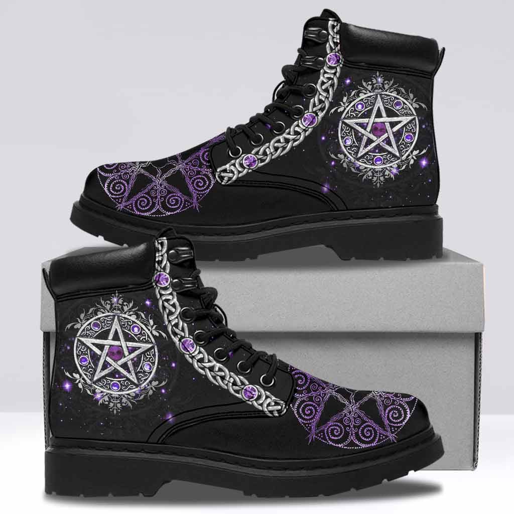 Witch Vibes Purple Pentagram Personalized All Season Boots