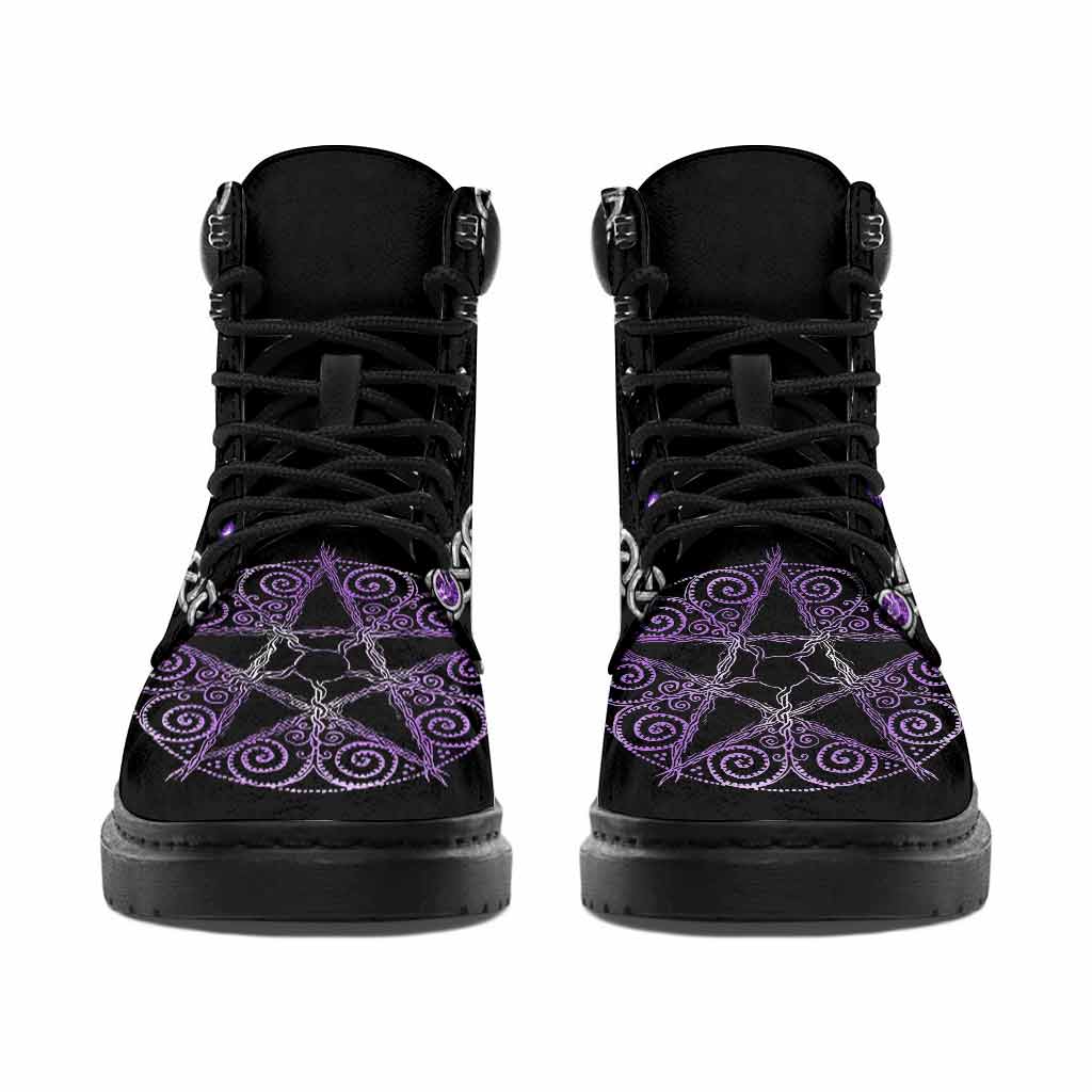 Witch Vibes Purple Pentagram Personalized All Season Boots