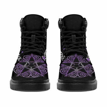 Witch Vibes Purple Pentagram Personalized All Season Boots