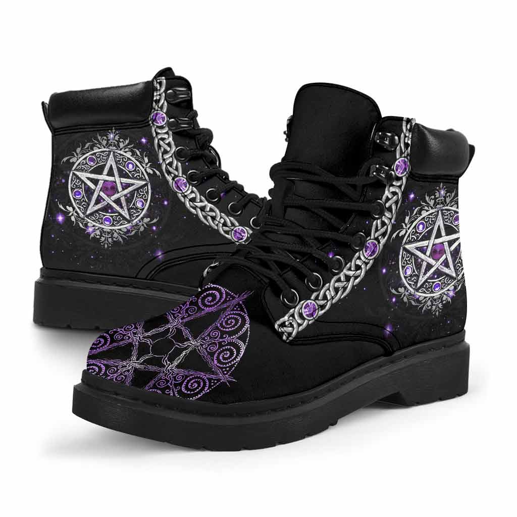 Witch Vibes Purple Pentagram Personalized All Season Boots