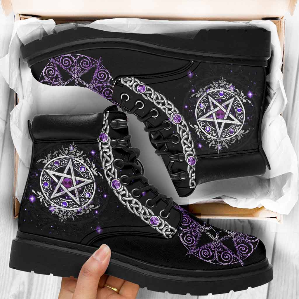 Witch Vibes Purple Pentagram Personalized All Season Boots