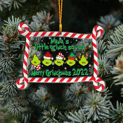 Nana's Little Green Squad - Personalized Christmas Grandma Layers Mix Ornament