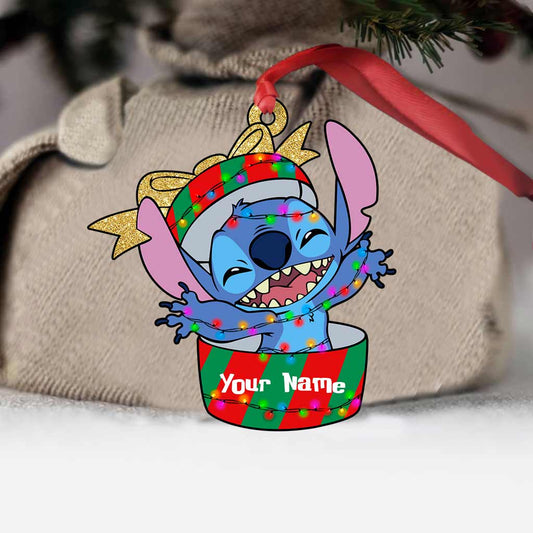 Ohana Surprise Christmas Gift - Personalized Christmas Ohana Ornament (Printed On Both Sides)