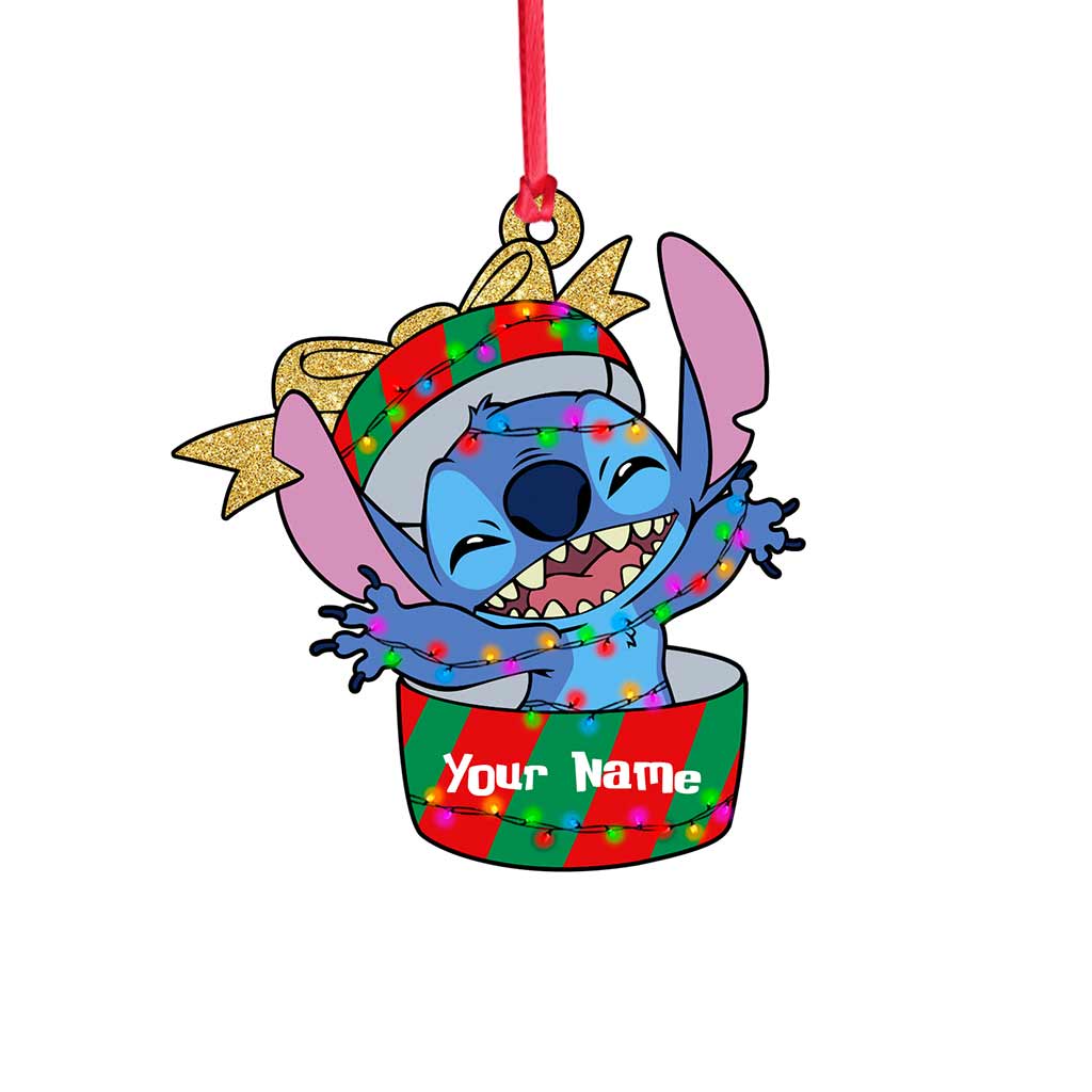 Ohana Surprise Christmas Gift - Personalized Christmas Ohana Ornament (Printed On Both Sides)