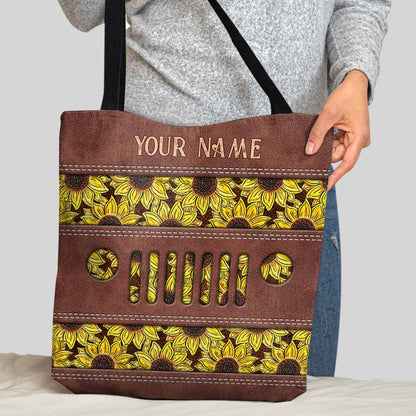 The Best Things In Life Sunflowers Grill - Personalized Car Tote Bag