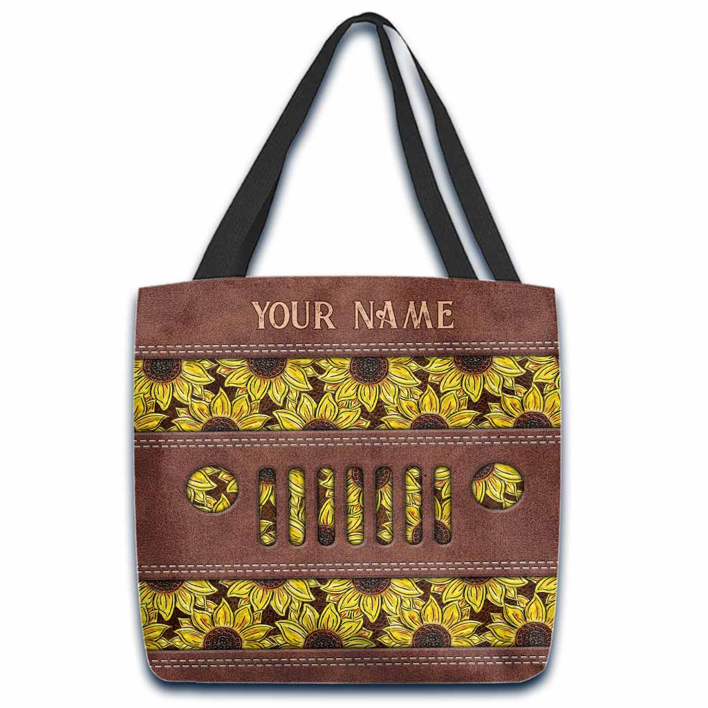 The Best Things In Life Sunflowers Grill - Personalized Car Tote Bag