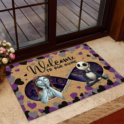 Welcome To Our Home - Personalized Couple Nightmare Doormat