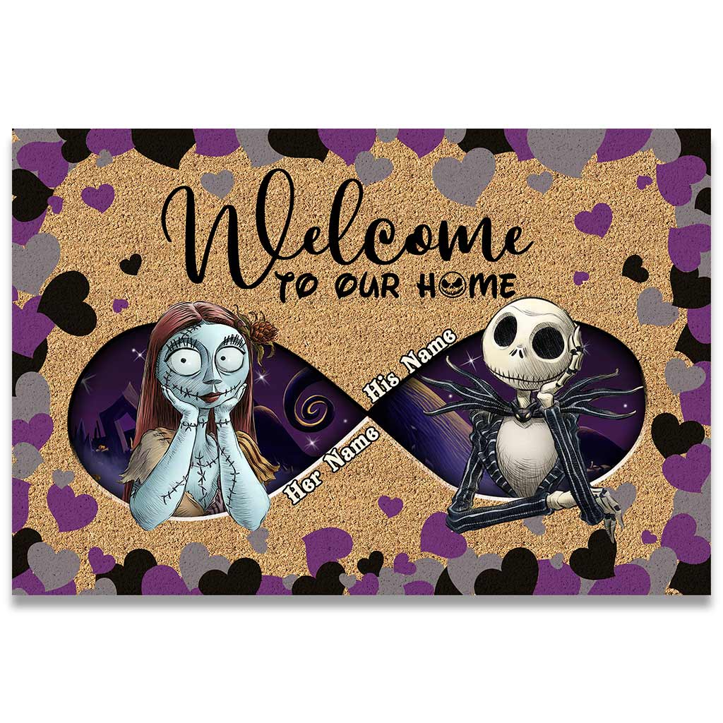 Welcome To Our Home - Personalized Couple Nightmare Doormat