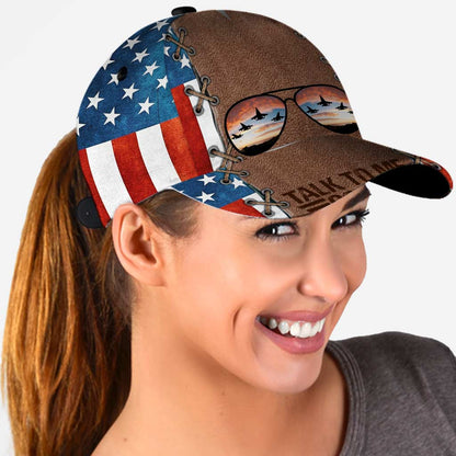 Talk To Me Goose - Top Gun Classic Cap With  Leather Pattern Print