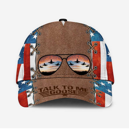 Talk To Me Goose - Top Gun Classic Cap With  Leather Pattern Print