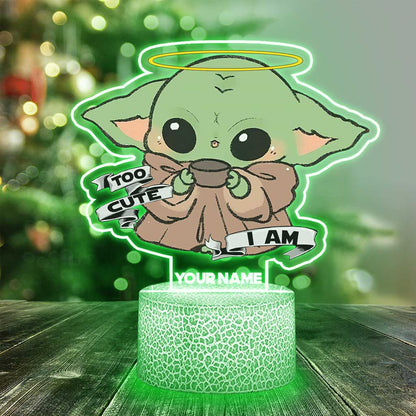 Too Cute I Am - Personalized The Force Shaped Plaque Light Base